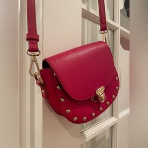 Red and gold crossbody purse